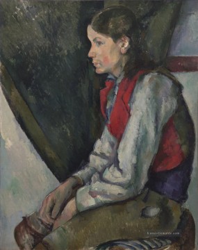  rote Kunst - Junge in einer roten Weste 3 Paul Cezanne